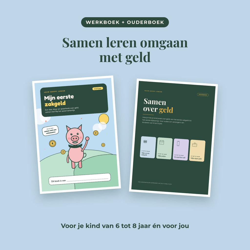 Jouw Grippy Junior — Mijn eerste zakgeld werkboek (6 tot 8 jaar)
