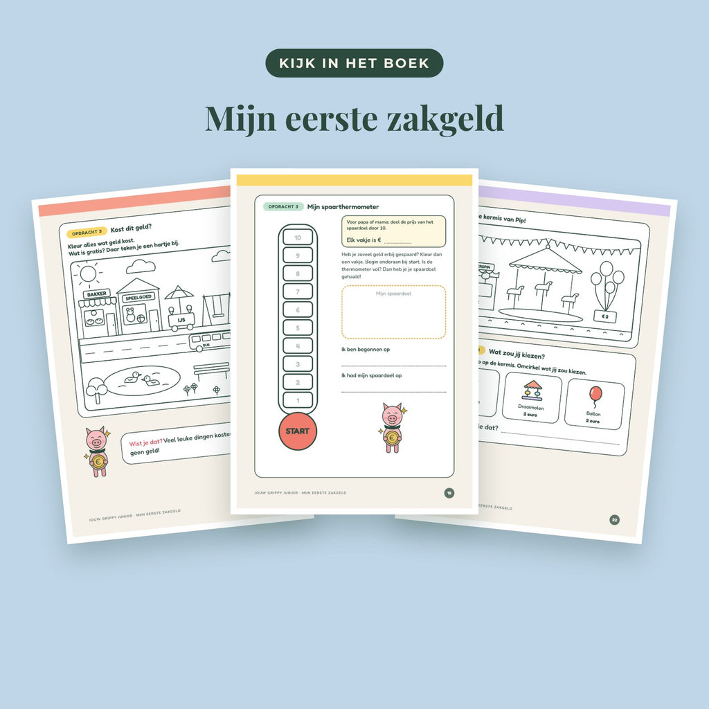 Jouw Grippy Junior — Mijn eerste zakgeld werkboek (6 tot 8 jaar)