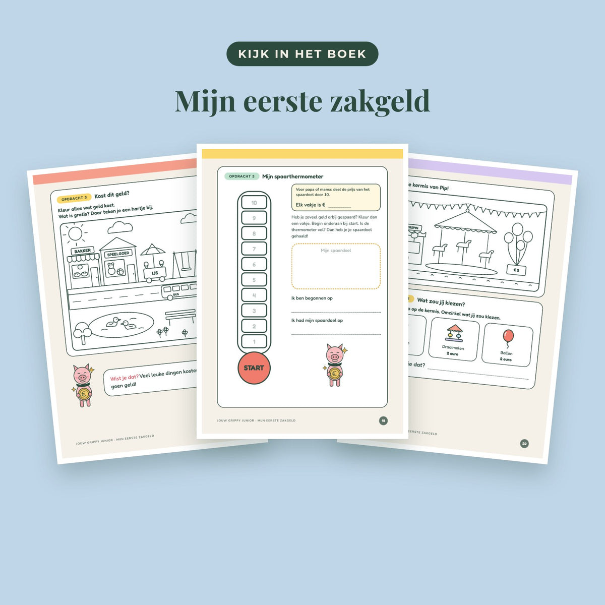 Jouw Grippy Junior — Mijn eerste zakgeld werkboek (6 tot 8 jaar)