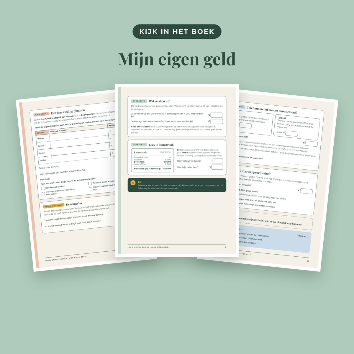 Jouw Grippy Junior — Mijn eigen geld werkboek (12 tot 15 jaar)